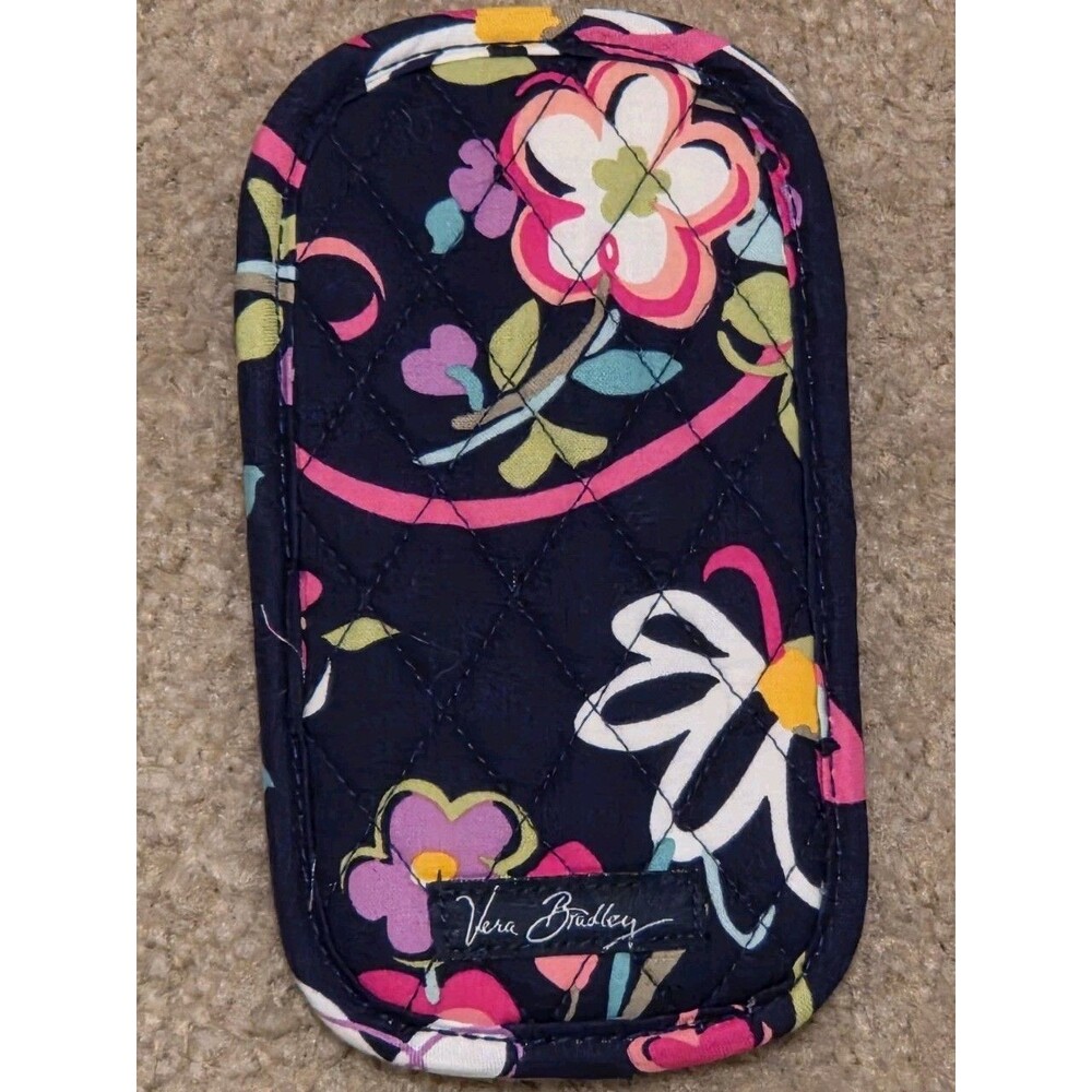 Vera Bradley Quilted Soft Glasses/Sunglass Case "indigo pop" floral pattern